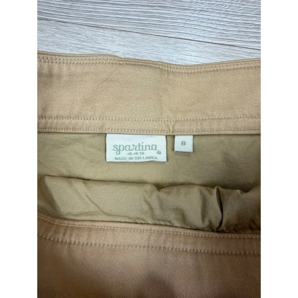 Spartina 449 Tan Trench Midi Skirt Belted‎ Double Breasted Khaki Size 8